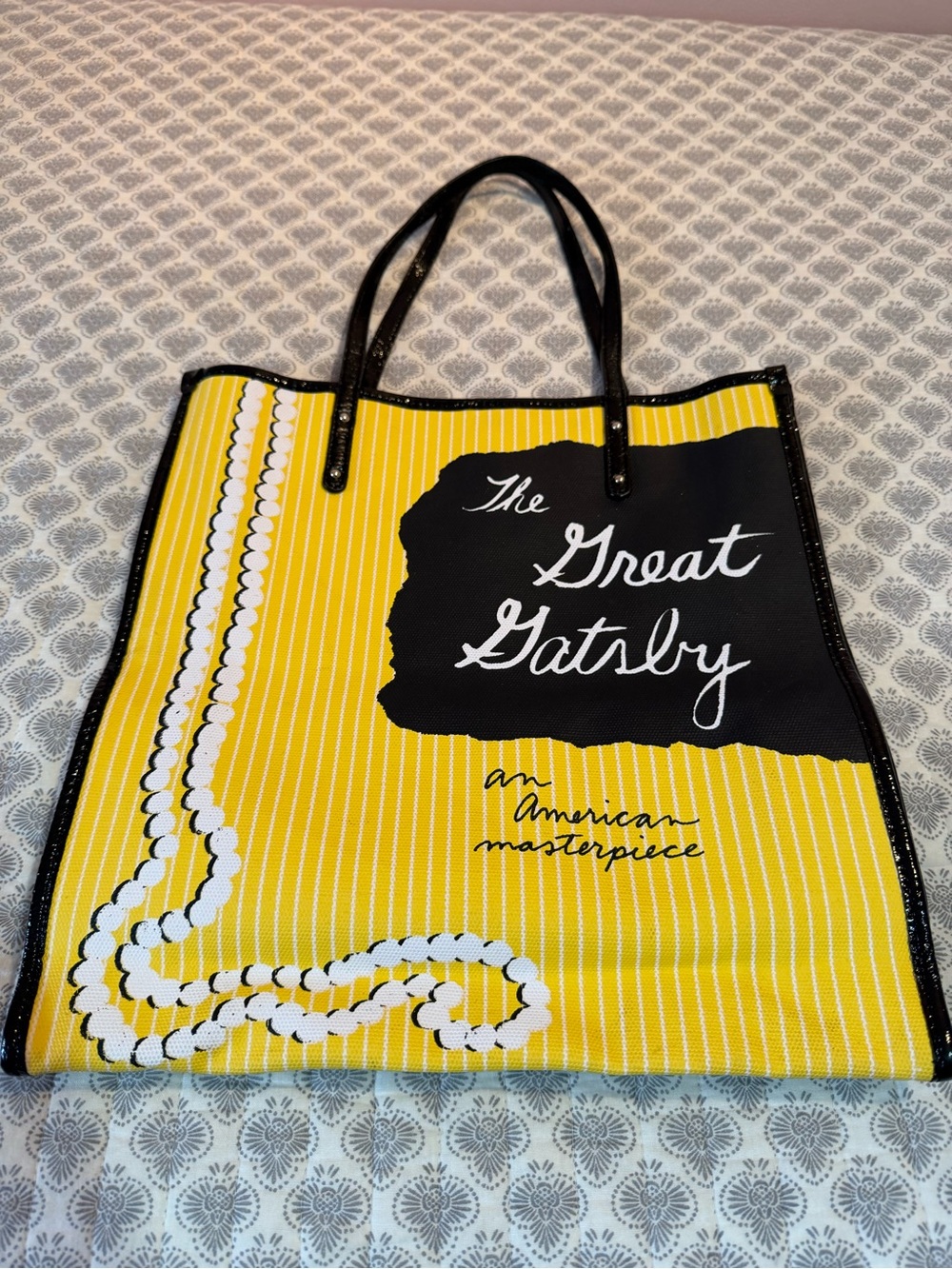 kate spade Yellow and Black 'The Great Gatsby' Tote
